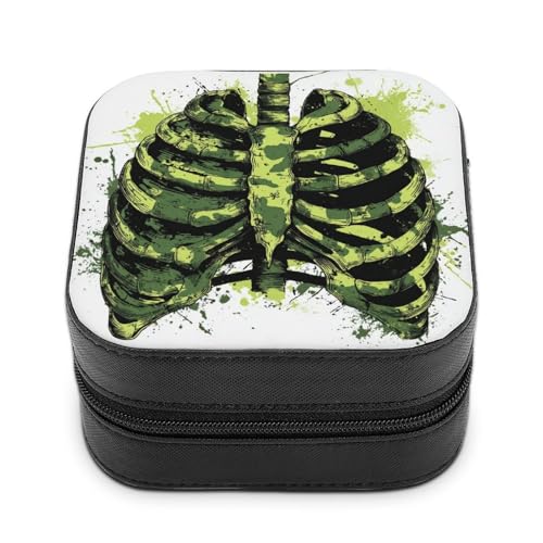Jubonexis Joyero pequeño con contorno de jaula en colores de camuflaje, graffiti, portátil, de piel sintética, mini expositor, caja de almacenamiento para joyería de viaje para mujer