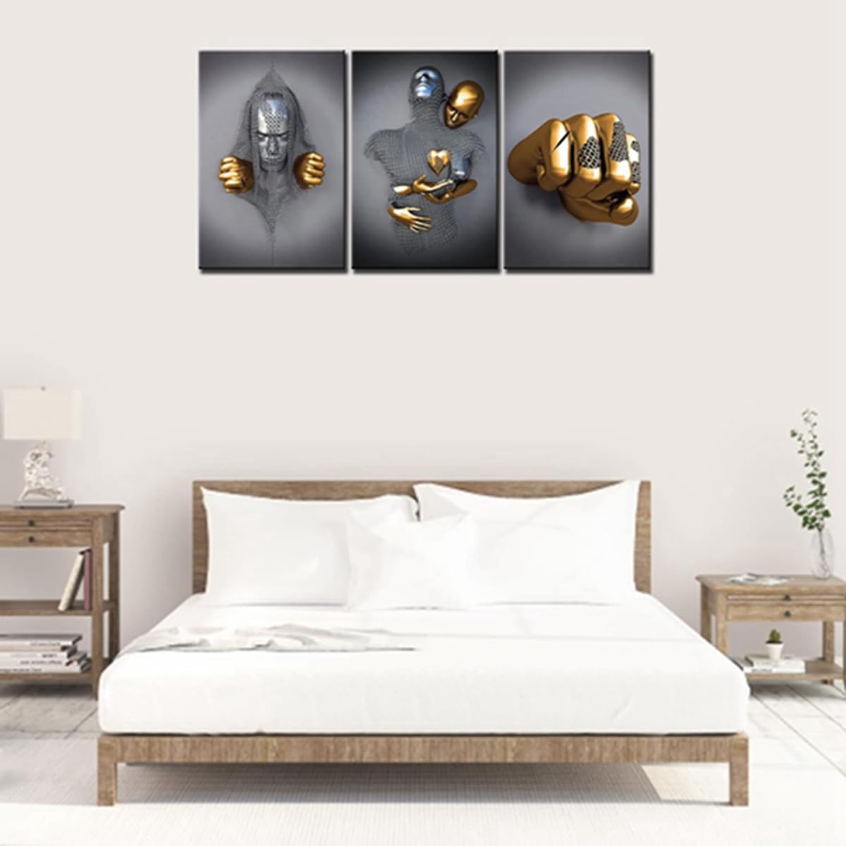 JNAOZI 3D Metal Figure Statue Canvas Painting Lovers Sculpture Poster Abstract Poster African Woman Canvas Picture Poster Frameless (Poster 02 - Image 4