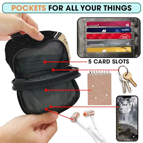 84hoods Crossbody Phone Bag with Adjustable Long Strap Gift for Piano Player Teacher Lover. Small Waterproof Cell Phone Purse Gift for Women. Vintage Sheet Music.4