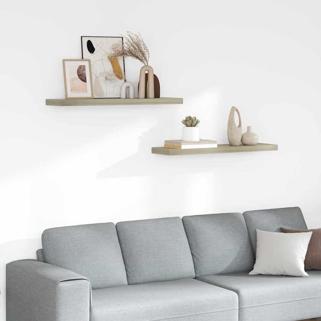Estantería flotante de 2 unidades de 90 x 23,5 x 3,8 cm, de madera de densidad media, con montaje en pared invisible, para salón, cocina y baño