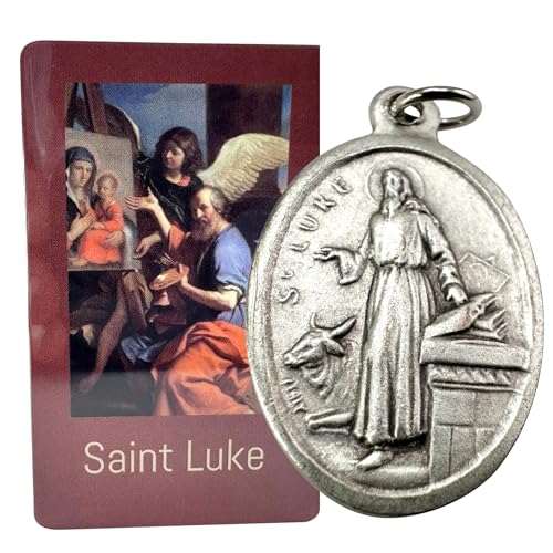 Westmon Works St Luke Medal Set Italian Metal Medallion with USA Made Holy Prayer Card