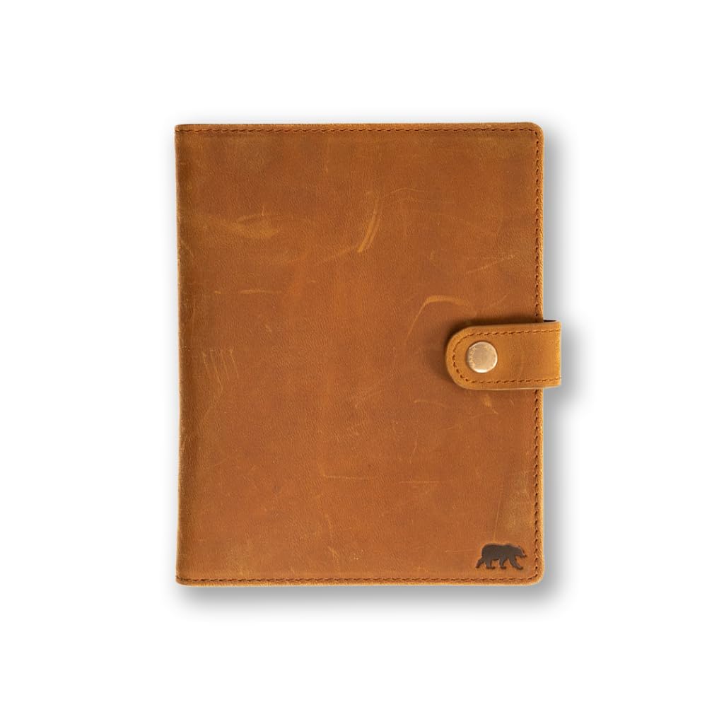 Alaskan MAKER - Custodia per carte di credito grigia in pelle pieno fiore - Archiviazione documenti auto e carte - Protezione RFID - Chiusura sicura con bottone a pressione - Formato compatto e
