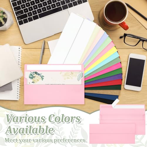 Image of Mulbozy 200Pcs #10 Pink Envelopes Letter Size Windowless Self Seal Security