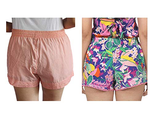Image of B STORIES Women's Viscose Printed Lounge Culotte Shorts (Pack of 2)