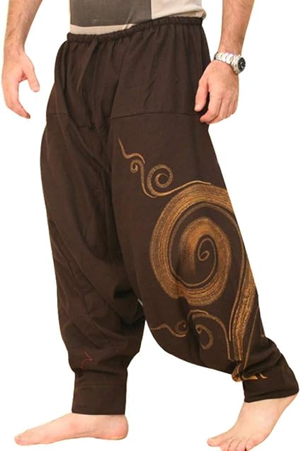 Dastrues Uomo Cotone Pantaloni Larghi Morbido da Spiaggia Casual Yoga Lungo  Sportivi Pantaloni - Marrone, 3XL : Amazon.it: Abbigliamento