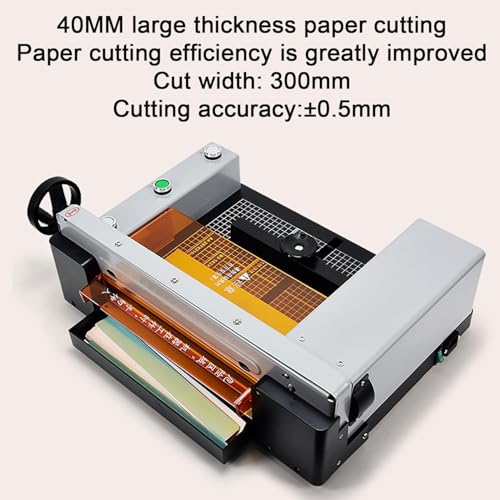 Cortador de papel eléctrico resistente y automático, guillotina para cartulina, cuero, PVC, capacidad de 400 hojas, ancho de corte de 12 pulgadas