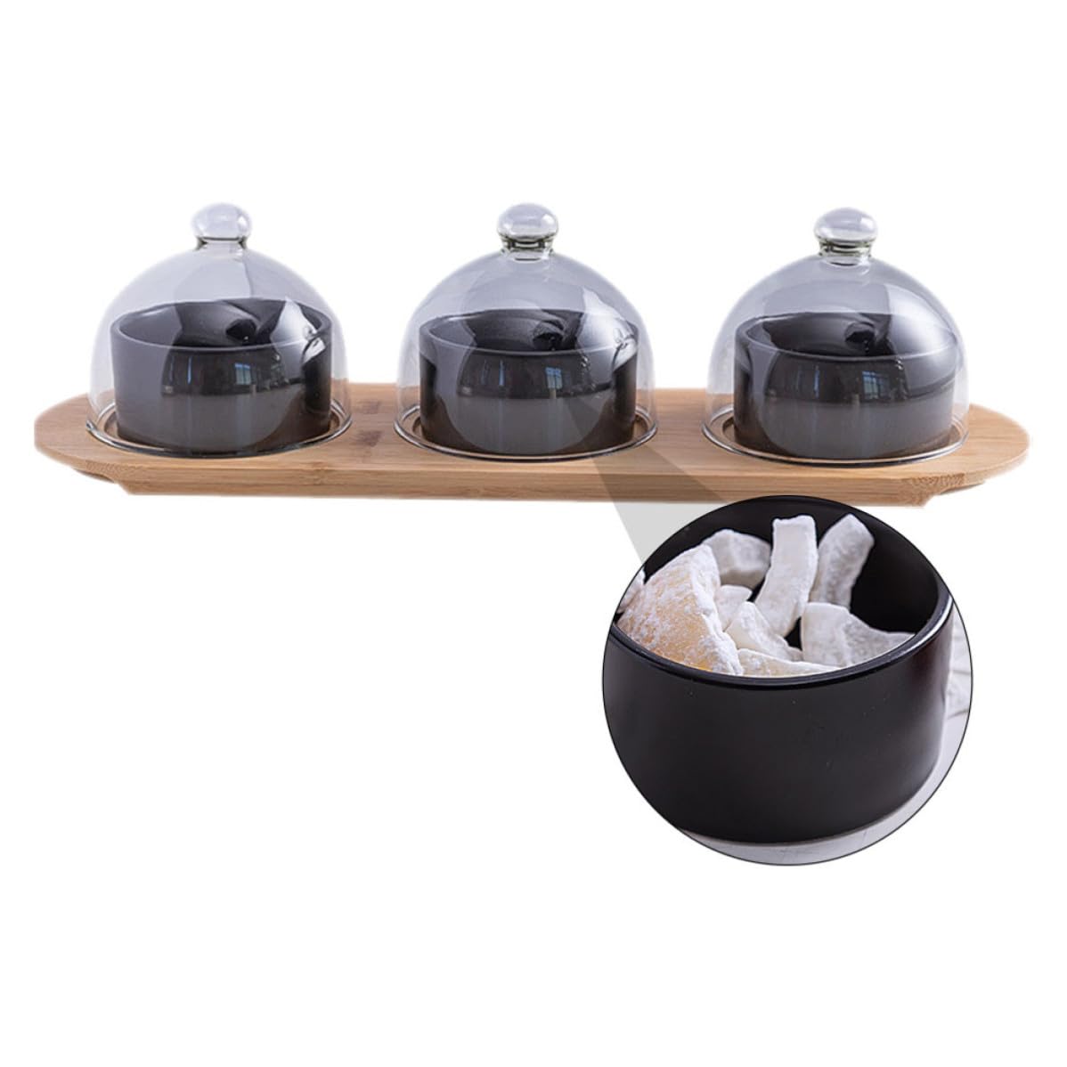 Vassoio da Dessert Rotondo in Materiale Ceramico e Vetro 1 Pezzo Ciotolina per Dolci e Snack per Feste e tè Pomeridiani Riutilizzabile