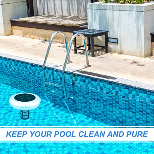 Solar Pool Ionizer Pool Purifier With 1 Replacement Copper Anode Less Chlorine Kill Algae Keeps Water Clear Pool Cleaning Clarifier Longer Lasting Anode High Gallons #TOP6