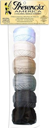 Presencia Finca Perle - Paquete de muestras de hilo de algodón #8 para sashiko, bordado y acolchado (neutros)