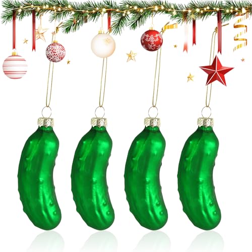 weihnachtsschmuck,4 Stück weihnachtsgurke,Christbaumschmuck Gurke...