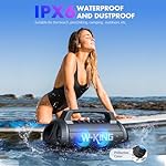 W-KING Portable Speakers Bluetooth Wireless, 120W Max Loudest Bluetooth Speaker, IPX6 Waterproof Outdoor Speaker with 70W Deep Bass/2*Subwoofer/DSP/EQ/42H/LED/MAC-in/Power Bank, Large Party Boombox - Image 3