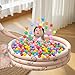 Ball Pit Balls Ocean Balls and Squishy Toys Set(50 Balls + 10 Toys), Multi-Color Party Favors for Kids Love Five-pointed Star Ball 2.36 inches-Shower Toys and Party Decorations Decompression toys
