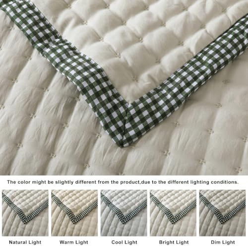 Image of WDCOZY Cloud Soft Quilt Set, King Size, Beige Trim, 3 Pieces 104x90 inches