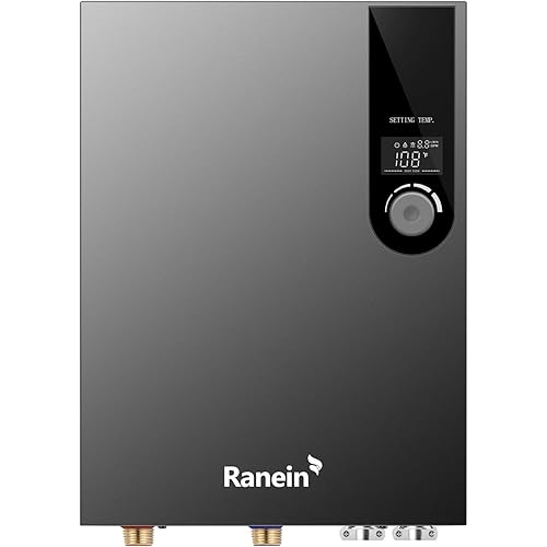 2025 GEN II Ranein Tankless Water Heater Electric, 18kW 240V On Demand Instant Endless Water Heater with Temperature Display, Control Knob, Up to 4.3 GPM for Whole House Water