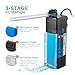 Weipro Internal Fish Tank Filter, 3W Adjustable Water Flow Submersible Aquarium Filter Pump for 5~10 Gallon Freshwater Saltwater, 2 Mode Aeration & Rainfall, TE-100(50GPH)