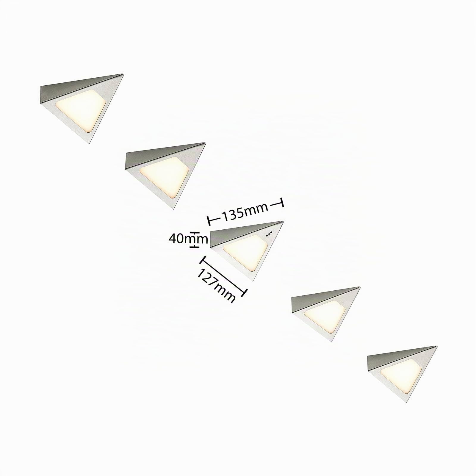 LED Unterschrankleuchten (Unterbauleuchte) Odia dimmbar mit Bewegungsmelder (Modern) in Alu aus Edelstahl (5 flammig,) Wohnzimmerleuchte