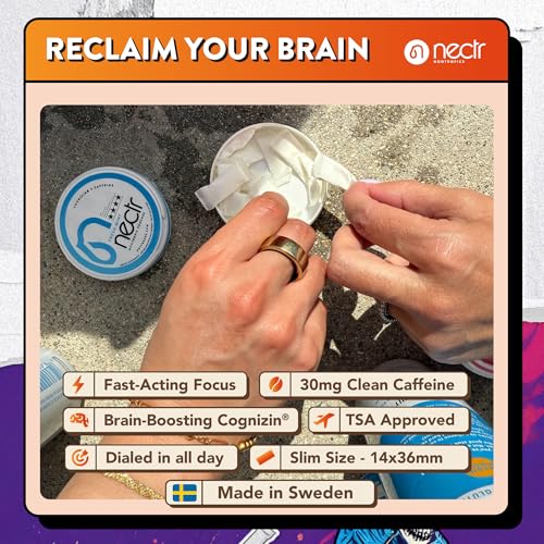 Image of Nectr Energy Nootropic Pouches - Berry Blast Flavored, Caffeine Pouches with Cognizin Citicoline. Sugar-Free Brain Treats. Smooth, Sustained Focus & Energy Supplement - 1 Puck of 16pcs