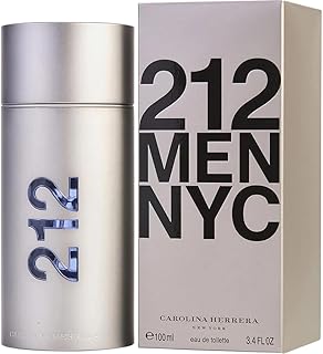 Carolina Herrera 212 Men EDT Spray - Timeless Sandalwood Scent with Fresh, Energetic Green and Sensual Peppery Spice Notes, 3.4 oz