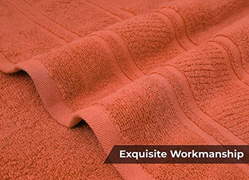 Laevis 100% Cotton Luxury Bath Towels - Towels For Bathroom - 600 Gsm Pack Of 4 (27" X 54") Ultra Soft And Fluffy Bath Towel - Highly Absorbent Bath Towel - Oeko Tex Certified (Fresh Salmon) #TOP2