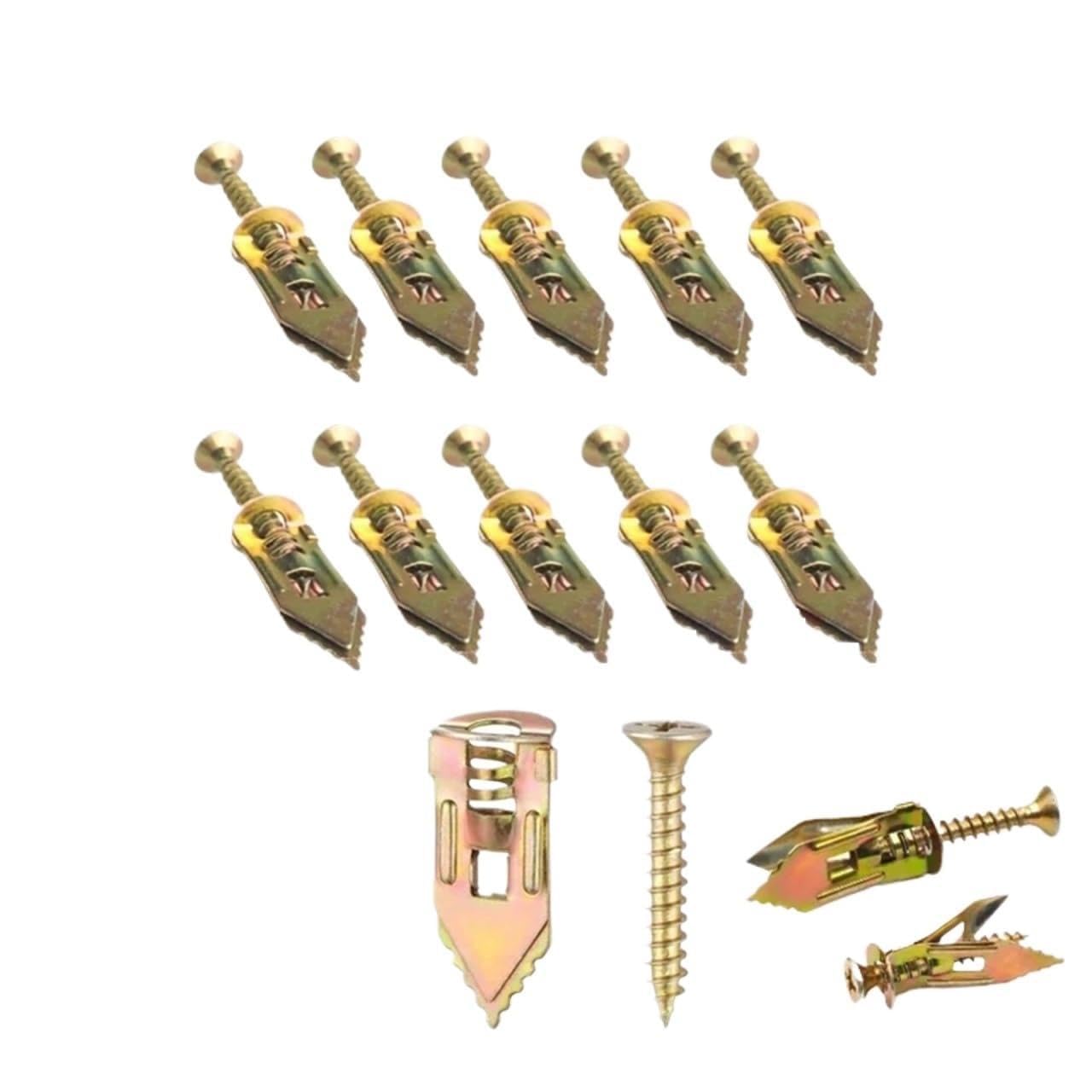 AYUWQZX Self Drilling Drywall Anchors with Screws Kit, Self Drilling Anchor Screws 12x30mm Tapping Kit Multicolor 50/100/200 Pcs(WHITE)