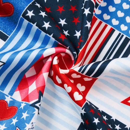 Vieille July Fourth Girls Dress Kids American Flag Print Kids Outfit Sleeveless Midi Dresses with Pocket Happy Independence Day Twirly Clothes — view 6