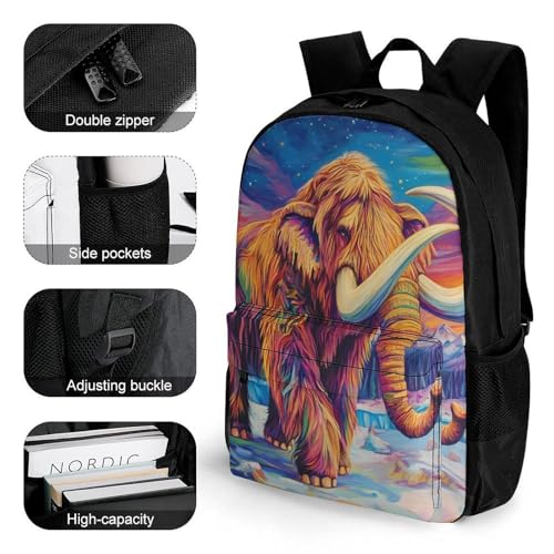 Woolly Mammoth on Ice Laptop Backpack for Men Women Fashion Computer Bag Business Travel Daypack3