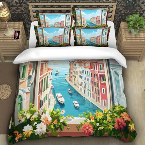 Housse de couette Venise paysage italien pour une chambre cocooning - 5