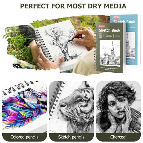 Image of Soucolor Small Sketchbook 5.5 inch x 8.5 inch, 2 Pack Mini White Sketch Book