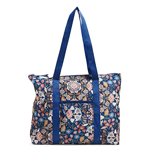 Vera Bradley Women's Ripstop Packable Tote, Enchanted Mandala Blue, One Size #TOP22