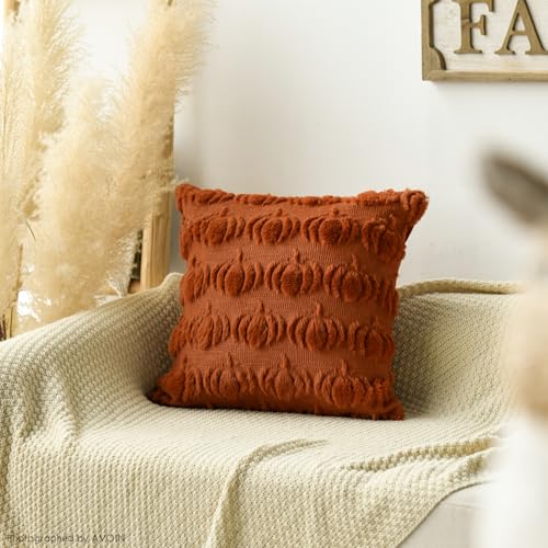 AVOIN Fall Pumpkin Caramel Pillow Covers – Cozy Autumn Decor - Image 3
