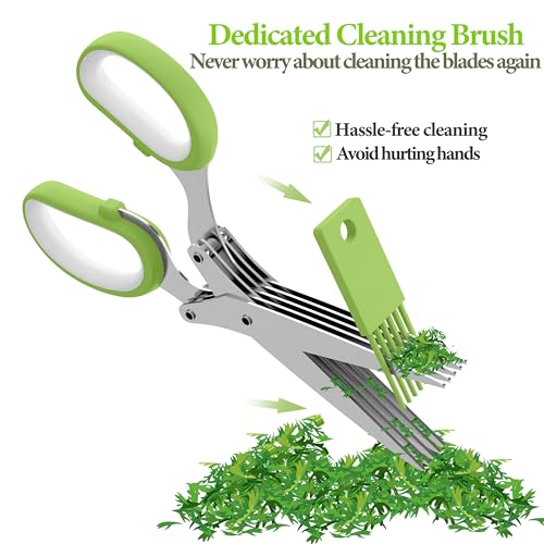 Image of 2026 Upgraded Herb Scissors, Effortless Herb Shears Cutter Tool with Sharp Stainless Steel Blades for Fresh Herbs, Must-Have Kitchen & Cooking Gadget, Green