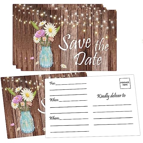 Rustic 4" x 6" Save The Date Postcards Cover