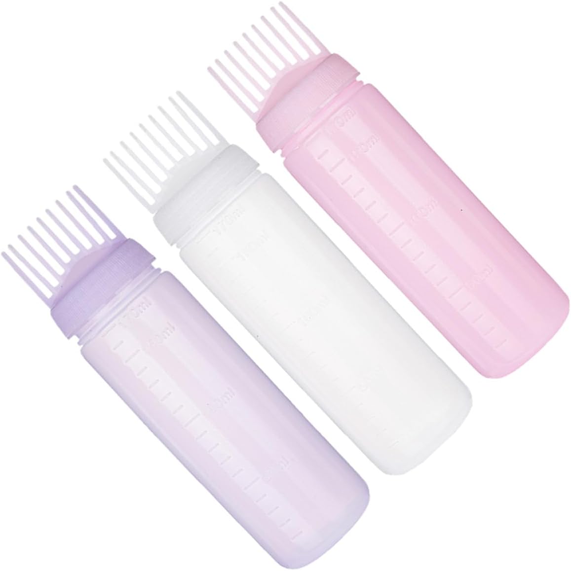 3 Pack Root Comb Applicator Bottles 170ml Hdpe Ldpe for Hair Coloring