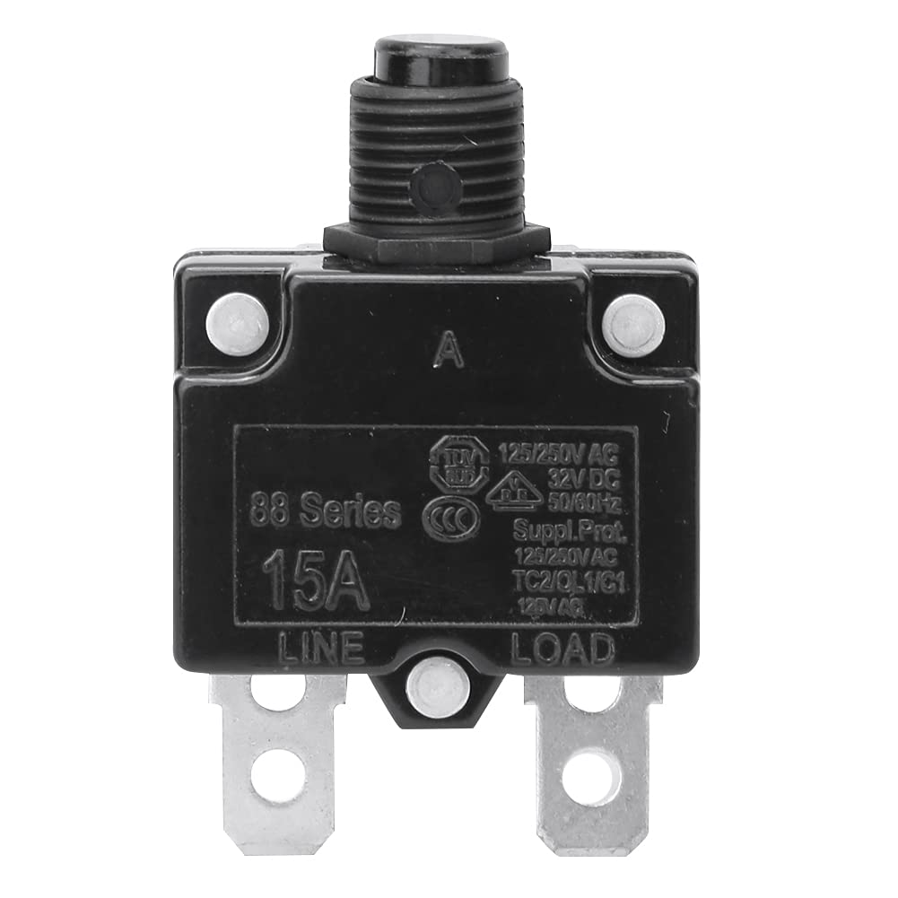 Air Compressor Overload Protector, Air Compressor Protector,5pcs Electric Air Compressor Circuit Breaker Overload Over Current Protection Switch (15A)