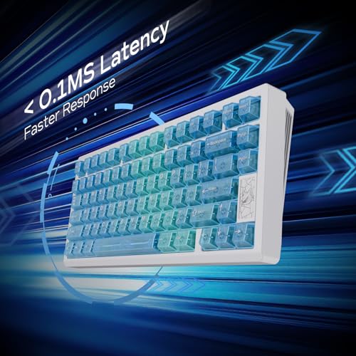 Image of OOCTPK Chilkey Slice75 HE Gaming Keyboard: Hall Effect Aluminum Keyboard with Flux Switch, Rapid Trigger, 8K Polling, Per-Key RGB Gaming Magnetic Switch Key Board for Gaming (Translucent Blue)
