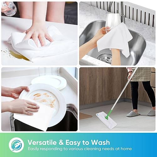 HOMEXCEL White Microfiber Cleaning Cloth, 12 Pack Premium Microfiber Towels for Cars, Lint Free, Scratch-Free, Highly Absorbent, Reusable Cleaning Rags for Car, Household, Kitchen, Window, 11.5"X11.5"