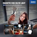 NEEWER Basics Magnetic Selfie Light Compatible with MagSafe iPhone, Mini LED Desk Phone Stand Fill Ring Lighting with Mirror/Cleaning Cloth for Zoom Makeup Recording Video Conference, Black NL48B