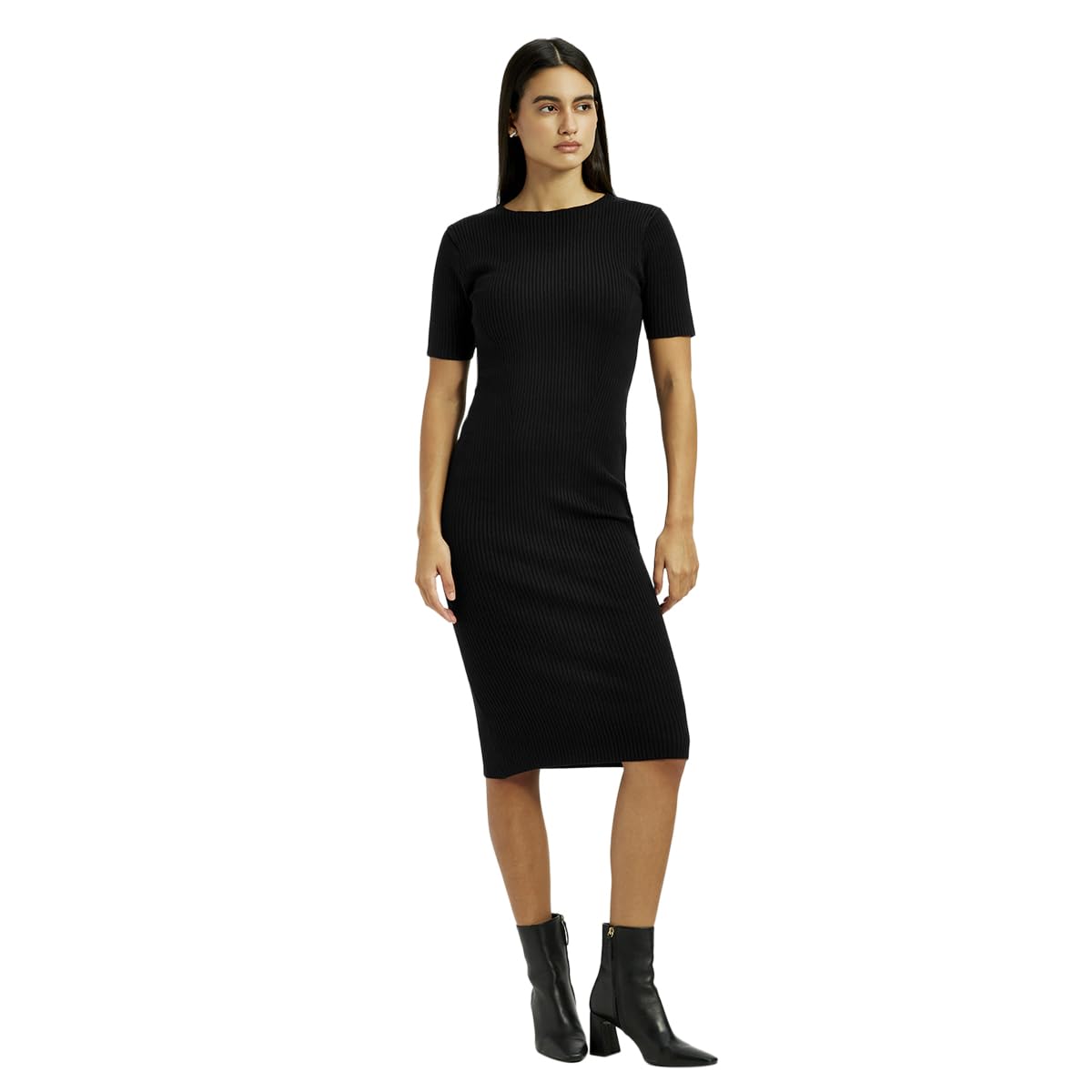 Levi's Women's Solid Black Boat Neck Dress in black