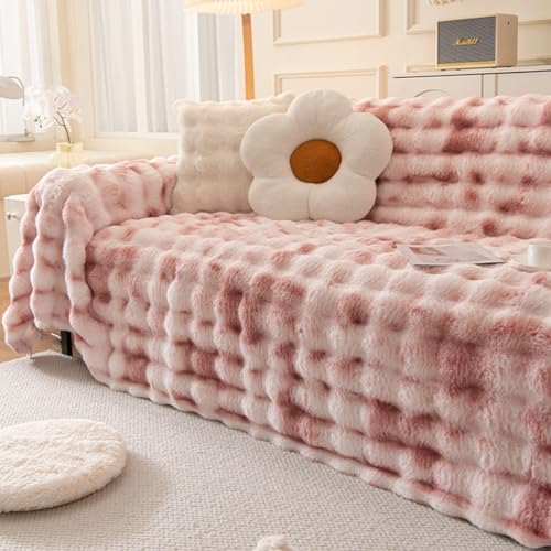 「Tuokus」ソファーカバー 260×180cm 2人掛け 3人掛け 肘付き 柔らかく ふわふわ 暖かい ソファパッド クッション ソファー スリップ 洗える 防塵 冬用 イミテーションウサギ TSFTJ35