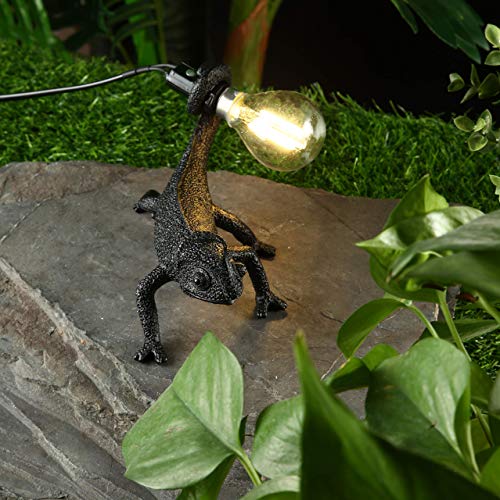 Image of MAYOLA Modern Chameleon Table Lamp,Desk lamp,Night Light,Wall Lamp, Resin Chameleon Lighting Fixture for Living Room, Bedroom, Office,Kids(Table Lamp, B-Black)