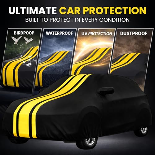 Image of Autofy Car Cover Waterproof CARIZMA for Maruti S-Presso [Year 2019 Onwards] - S-Presso Car Cover Dust & UV Protection S-Presso Car Body Cover with Mirror Pocket Soft Cotton Lining