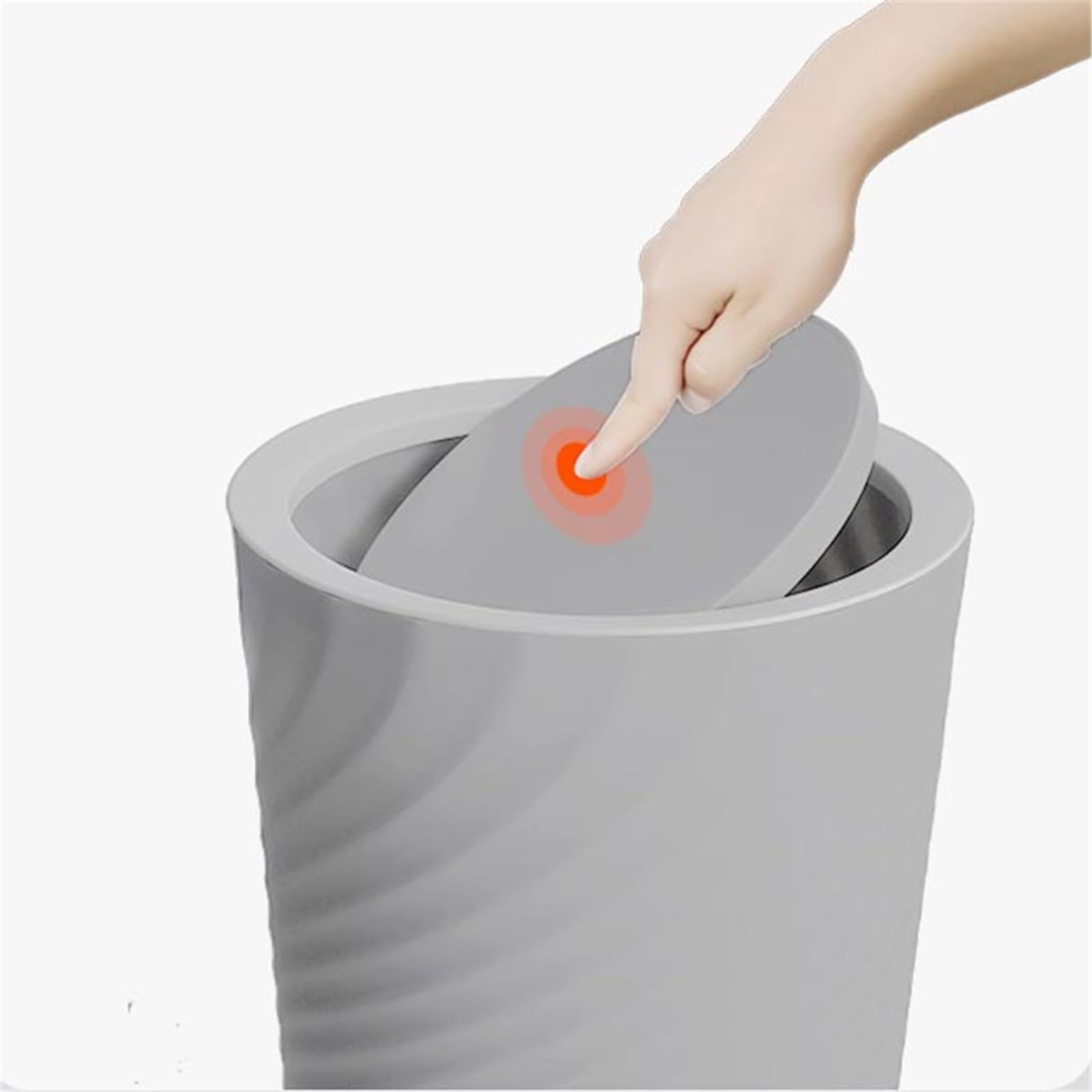 Cubo de Basura Aseo, Despacho, Dormitorio con Cubo De Basura Cubierto Papelera Baño(Negro,Grande)