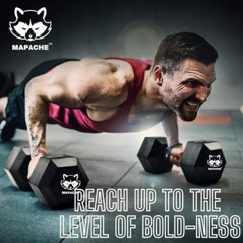Image of Mapache Dumbbells Set For Home Gym Dumbbells Set Of 2 Fitness Gym Dumbbell Set For Home Workout Anti Skid Rubber Dumbbell Weights (10Kg), Black