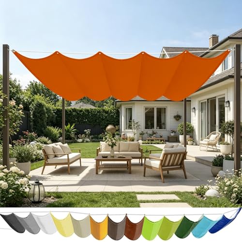 Voile ombrage rétractable vague 200 x 400 cm bâche terrasse orange