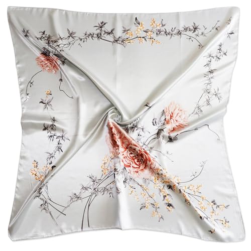 Image of Women's 35 inch Satin Square Silk Like Hair Scarves and Wraps Headscarf for Sleeping | Silk Feel Neckerchief, Hair Scarf, Fashion Bandana, Headscarf, Headband, Hair Wrap Sleeping, Daily Fashion Styling