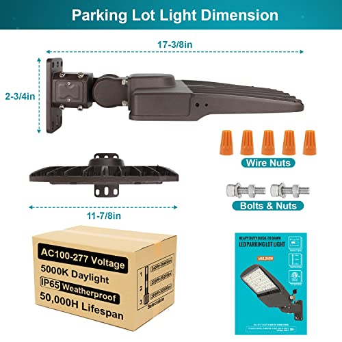 HiBay MAX 240W Parking Lot Lighting Dusk to Dawn LED Flood Light Outdoor - image 8