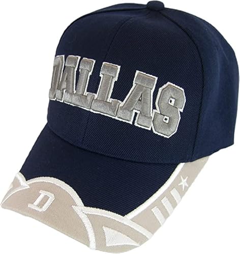 Dallas Men's City Name Adjustable Baseball Cap (Navy/Gray)