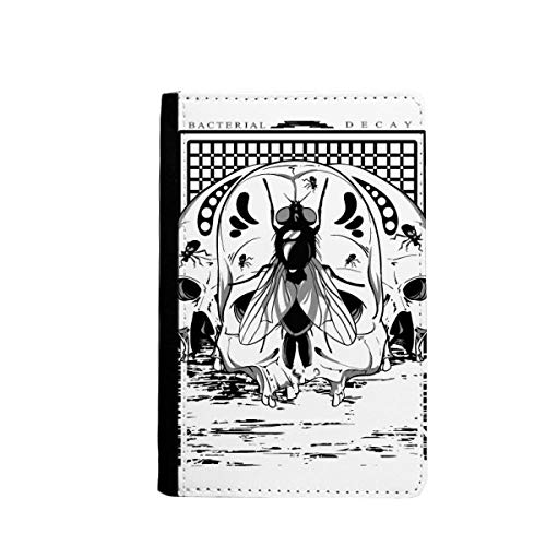 Étui passeport mouche squelette multicolore 3.7x5.8" voyage