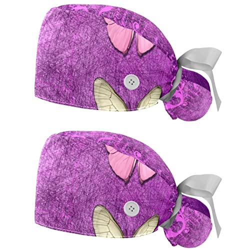 Chapeaux de Travail Papillon Violet JDEZ : Casquette Bouffante Mixte et Respirante