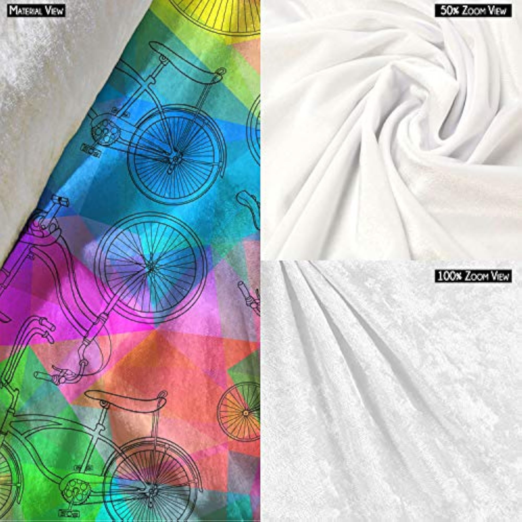 Bicycles Velvet Table Cloth Cover for Dining & Center Table